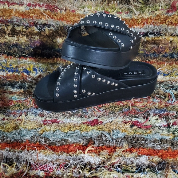 AQUA Krisa Studded Platform Slide Sandal - Picture 5 of 8